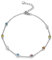 AOBOCO Fußkettchen Sterling Silber 925 Damen Perlen Fusskettchen mit Kristalle 28 cm (Kristall)