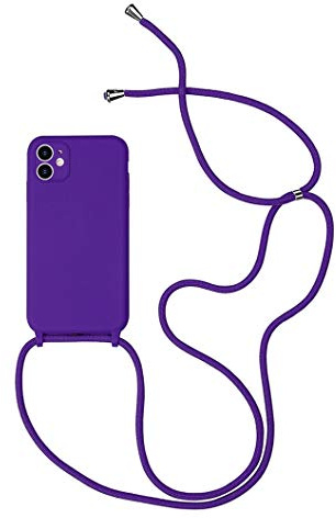 Jacyren Chaîne de téléphone Portable iPhone 8 Plus, Coque iPhone 7 Plus avec Cordon Tour de Cou Silicone Coque chaîne pour Le Porter Autour du Cou - Étui Housse Coque pour iPhone 7 Plus, Violet
