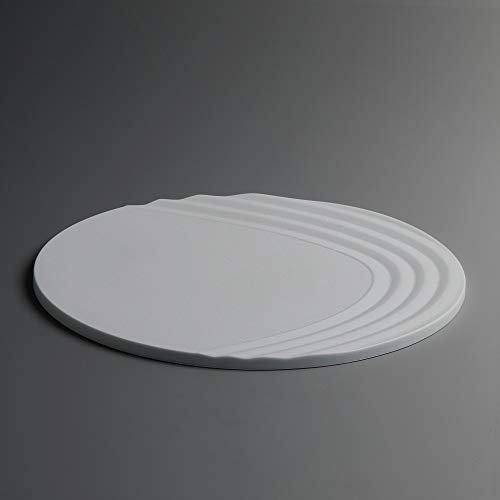 ICNBUYS Lot de 2 dessous de plat / verre antidérapants en silicone - Passe au lave-vaisselle, au congélateur, au micro-ondes et au four - Inspirés des Jardins Japonais - Blanc, 19 cm