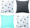 Amilian 4er Set Dekokissen 45x45 Dekokissen mit Füllung und Bezug Kissen mit Bezug Dekoratives Kissen Balkon Dekoration Couch Kissen Sofa Kissen Wohnzimmer Kissen Deko 18x18 inch