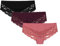 Snocks 3er Pack Hipster Lace - Damen Baumwolle Panties mit Spitze - Unterhose Damen Slip - Gr. S - Farbe Mix (Mauve/Wine/Schwarz)