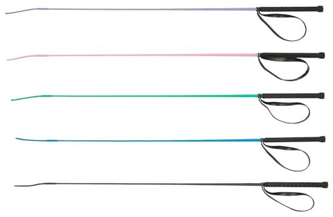 NETPROSHOP Dressurgerte 100 cm geflochten in bunten Farben mit schwarzem Griff, Groesse:100 cm, Farbe:Rosa