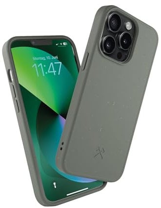 Woodcessories - Handyhülle kompatibel mit iPhone 13 Pro Hülle grün - Nachhaltig aus Pflanzen