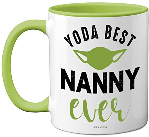 Stuff4 Nanny Birthday Gifts - Yoda Best - Best Nanny Mugs, Happy Birthday Mug, Special Christmas Nan Gifts from Grandchildren, Funny Xmas Tea Coffee Cup Cups, 11oz Ceramic Dishwasher Safe Mugs
