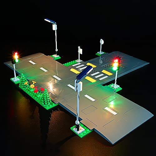 HYCH Led Light Kit for City Road Plates - USB & Battery Powered Lighting Compatible with Lego 60304
