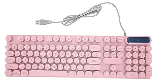 ciciglow 104 Tasten Gaming-Tastatur, Kabelgebundene Kompakte PC-Tastatur, Multimedia-Tasten, Ergonomische Tastatur für Desktop-Laptop (PINK)