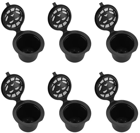 Cremesso Kaffeefilter, Akozon 6 Stück Nachfüllbare Wiederverwendbare Kaffeefilterkörbe aus Kunststoff und Stahl