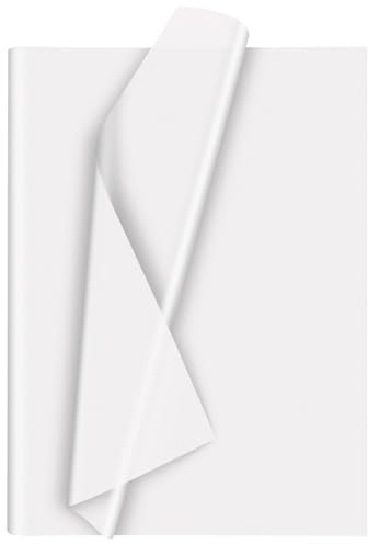 Morcheiong 60 Blatt weißes Seidenpapier, Kunst, Geschenkverpackung, Seidenpapier, Großpackung, Geschenkverpackung, für Bastelarbeiten, Blumen, Geburtstag, Hochzeit, Party, Festival (50 x 37 cm)