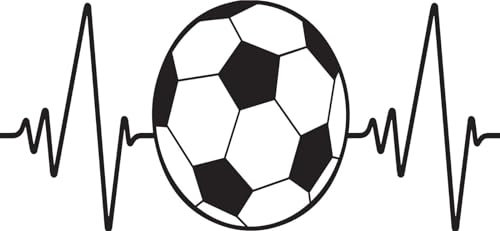 Football HeartBeat Sport Vinyl Decal Sticker For Car/Window/Wall/Laptop (Black Gloss)