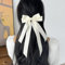 Uoocg Fermaglio per capelli da donna in raso setoso con fiocco, elegante accessorio per capelli da ragazza (beige)