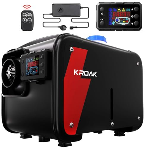 HCALORY 8kW Luft Dieselheizung,12 V/24 V 0,15–0,44 L/Std Diesel Standheizung Air Diesel Heizung mit Adapter LCD-Display und Fernbedienung