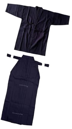 kowaku Japanese Kendo Uniform Set Men Women Iaido Adults Kung Fu Aikido Samurai Hakama, Blue and Blue, 165cm