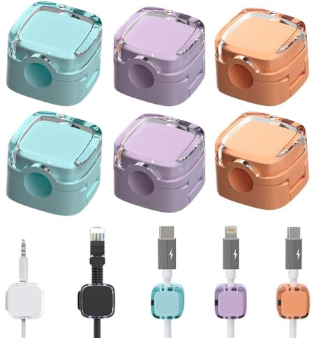 2024 Neue 6PCS Ladekabel Magnetische Kabel Organizer Lagerung Halter, Magnetische Kabel Clips, Kabelhalter Selbstklebend, Kabel Organizer Selbstklebend für Schreibtisch (Zufällige Farben)
