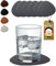 Lederfabrik Garnier® Untersetzer Gläser modern 6er-Set - rutschfest & Abwaschbar - Perfekter Tischschutz - Glasuntersetzer Leder Grau - Made in DE