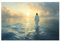 WQBQKKX Wandkunst Auf Leinwand Jesus, Minimalistisches Meer Ozean Jesus Bild Jesus Poster Leinwand Jesus Bilder Drucke Wandkunst Malerei - 30x45cm Ungerahmt(Gold)