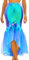 Flovel LED Tiefblaues Meerjungfrauen Fischschwanzkleid Glow Ozean-Meerjungfrauenrock, Märchen-Fischschwanz-Kostüme für Frauen