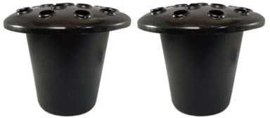 Daisy Dreams Grave Flower Holders with lid pack of 2 Black, Memorial Vases for Graves Strong Plastic Grave Flower Pots Insert in Grave-side, Grave Vase for Grave Decorations