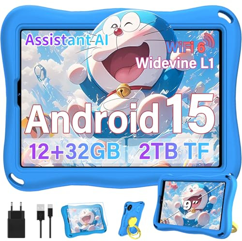 SUAAT Tablet Android 15 Tablet 9 Pollici, 32GB ROM (TF 2TB), Octa-Core, Widevine L1, GMS, 5G+2.4G WiFi 6, 5 + 8 MP, 1340 * 800 Pixel, 5000mAh, Bluetooth 5.0, Control parentale, Eva - Blu