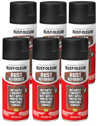 Rust-Oleum 248658-6PK Stops Rust Reformer Spray Paint, 10.25 oz, Black, 6 Pack