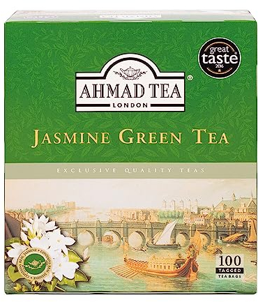 Ahmad Tea 100 Teabags, Jasmine Green, Green Tea, 1 x 100 Teabags