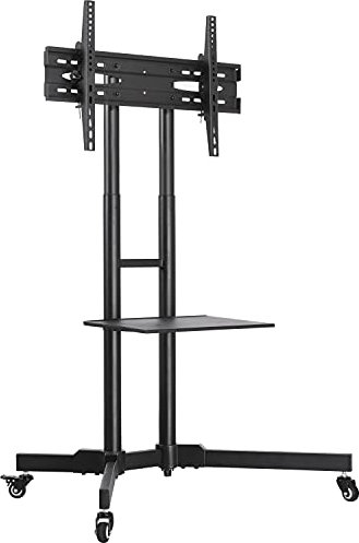 Yaheetech Supporto Staffa per TV Carrello Porta TV con Ruote a Terra Ripiano per Monitor TV LCD LED Plasma da 32 a 75 Pollici VESA da 200x200 mm a 600x400 mm Altezza e Angolo Regolabile