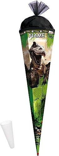 Roth Edition personalisiert mit Name und Kunststoffspitze - Schultüte 85cm Tyrannosaurus