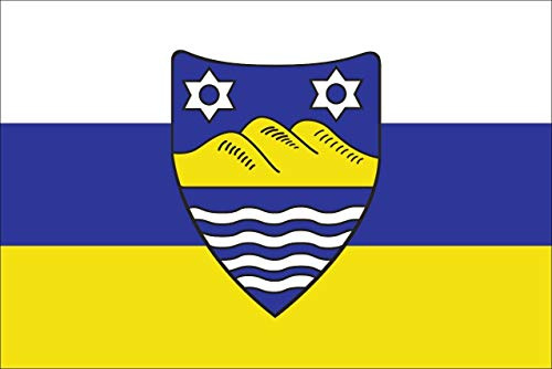 flaggenmeer® Flagge Juist mit Wappen 120 g/m² ca. 100 x 150 cm