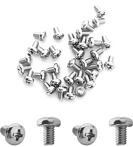 MroMax M4 x 6 mm Maschinenschrauben, Kreuzschlitzschraube, 304 Edelstahl, Silbergrau, 30 Stück