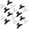24pcs moda plastica fermagli per capelli parrucchiere strumento farfalla artiglio salone sezione clip morsetti strumenti per lo styling tornante (Bianco e nero)