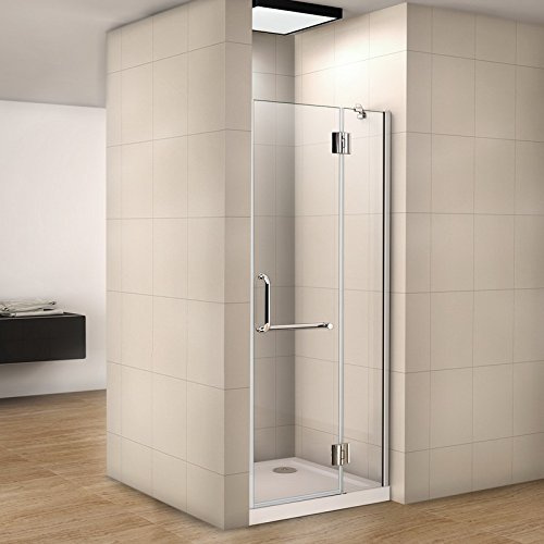 Mamparas de Ducha Puerta Abatible Parcial con Toallero Antical 8mm 90x190cm