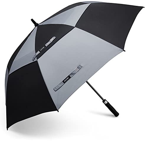 G4Free 55 Pulgadas Sombrilla de Golf a Prueba de Viento Toldo Doble Ventilado Extra Grande de Gran Tamaño Automático Abierto Impermeable Palos Paraguas
