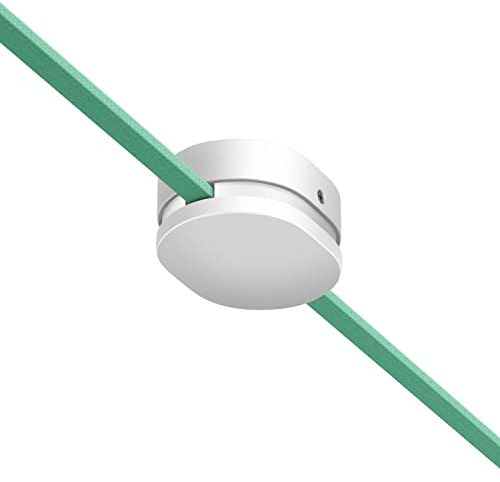 Creative-Cables Filè ovale Rosette mit 2 Seitenlöchern Farbe weiß - RLCAT12