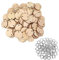 100 Stück DIY Runde Holzscheiben zum Basteln, 30 mm Holzscheiben mit Loch 2, Holzplatte Rund mit Metallring, Unvollendete Holzanhänger für Handwerk, Geschenke, Schlüsselbund, Weihnachten Deko