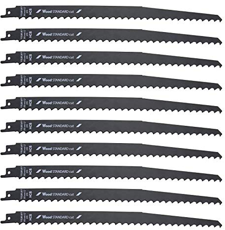 be in your mind 10pcs S1617K 300mm 3TPI Lames de Scie Sabre Alternative Pas de 8,5mm en Acier à Haute Teneur en Carbone pour Divers Types de Coupe d'élagage Bois
