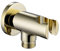 ENKI, O05, Shower Outlet Elbow with Holder, English Gold Shower Handset Parking Bracket with Outlet, Wall Elbow, Polished Gold