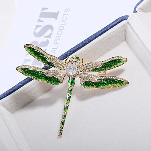 hcma Elegante Emaille Brosche Cyan Libelle Pin für Frauen Kleidung Schal Schnalle Bekleidungszubehör Insekten Schmuck Broschen Geschenke