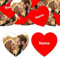 Goodtimes Foto-Konfetti Beidseitig Personalisierbar Foto Name Herz 2,5cm Dekoration für Hochzeit Geburtstag Partys 300 Stück Rot