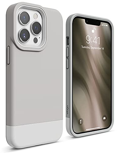 elago Glide Hülle für iPhone 13 Pro | kratzfest, stoßfest (Taupe/Weiß)
