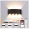 LED Wandleuchte Innen, 8W Smart Wandlampe mit Fernbedienung Wandleuchte Dimmbar Warmweiß|Kaltweiß|Neutralweiß Einstellbar,IP65 Wasserdichte Außenwandleuchten Aluminium Wandlampen Aussen (Schwarz)