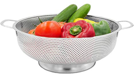 Intirilife Passoire en acier inoxydable avec deux poignées - Ustensiles de cuisine pour tamiser