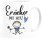 Moonworks® Kaffee-Tasse Geschenk Abschied Danke Erzieherin Erzieher Abschied Kita Kindergarten Kinder weiß/blau standard