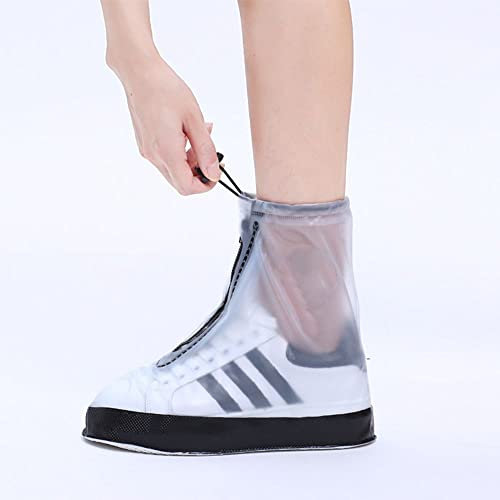 LUMoony 1 Paar Outdoor Regenschutz Überschuhe Silikon Überschuhe rutschfeste PVC Überschuhe Regenüberschuhe für Damen & Herren mit reißverschluss Wiederverwendbare rutschfeste Überschuhe