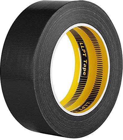 LLPT Klebeband Panzertape Gewebeband Panzerband Premium-Qualität 40MM*30M*0.28MM Leicht reißbar Rückstandsfrei Starker Kleber Farbe Schwarz (DT401)