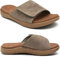 KuaiLu Mens Orthotic Slides Soft Cushion Sport Sandals with Plantar Fasciitis Arch Support Adjustable Open Toe Summer Slippers Slip on Indoor Outdoor Chestnut Size 9