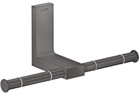 AXOR Universal 42657340 Toilettenpapierhalter, rechteckig, doppelt gebürstet, Schwarz / Chrom
