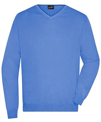 James & Nicholson Herren V-Pullover - Hochwertiger Strickpullover in zahlreichen Trendfarben | Farbe: glacier-blue | Grösse: XXL