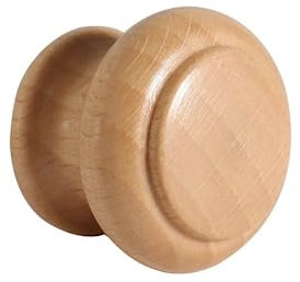 Gedotec Möbelknöpfe Holz | Durchmesser: 35 mm I 1 Stück | Türknopf für Schränke - Buche natur lackiert inkl. Befestigungsmaterial I GIOVANNI I Knöpfe für Küchenschränke | Schrankgriffe