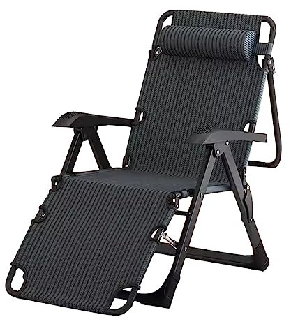 AZMANI Liegestuhl Garten Klappbare, Sonnenliege Liegestuhl Klappbar mit Kopfkissen, Gartenliegen, 7-Fach Verstellbarer Rückenlehne, für Garten Büro Schwimmbad, Bis 250 Kg Belastbar