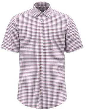 Seidensticker Chemise à Manches Courtes Coupe Droite, Rouge, 45 Homme