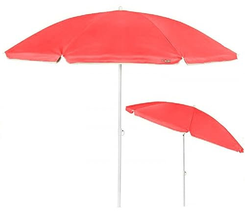 Hogar y Mas SOMBRILLA DE Playa Colors 180CM UV50 - Rojo